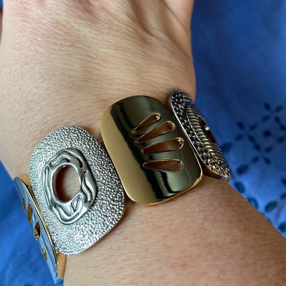 Gold and Silver Metal Bracelet